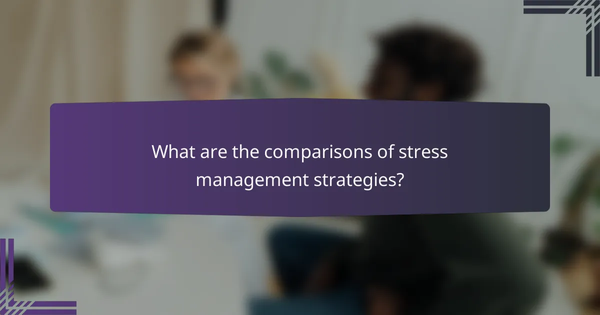 What are the comparisons of stress management strategies?